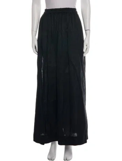 Pre-owned Matteau Linen Long Skirt In Black