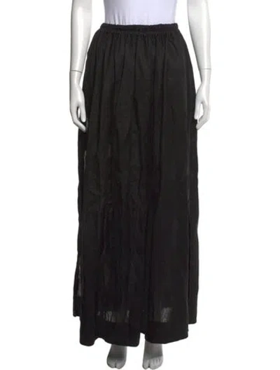 Pre-owned Matteau Linen Long Skirt In Black