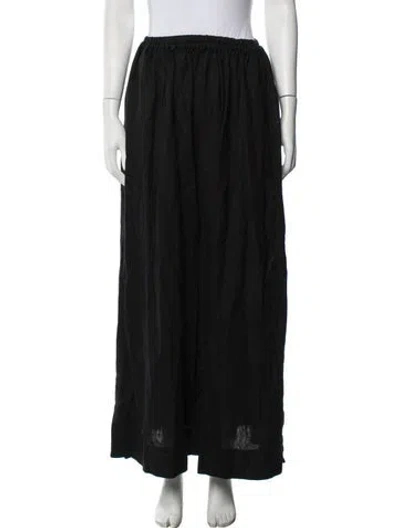 Pre-owned Matteau Linen Long Skirt In Black