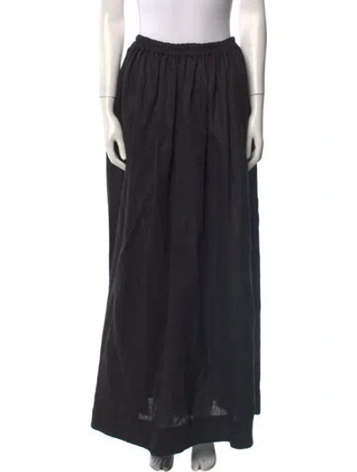 Pre-owned Matteau Linen Midi Length Skirt In Black