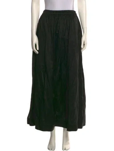 Pre-owned Matteau Linen Midi Length Skirt In Black