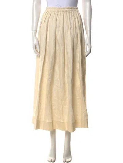 Pre-owned Matteau Linen Midi Length Skirt In Neutral