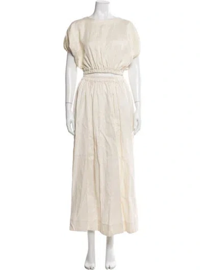 Pre-owned Matteau Linen Skirt Set In Neutrals
