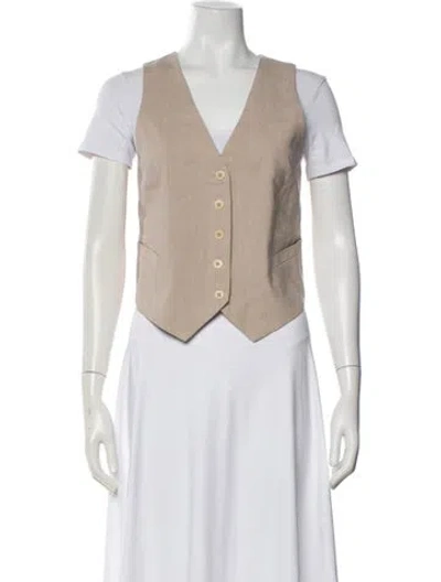 Pre-owned Matteau Linen Vest In Neutral