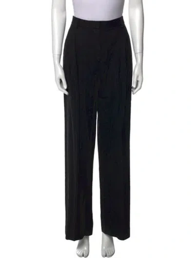 Pre-owned Matteau Linen Wide Leg Pants In Black