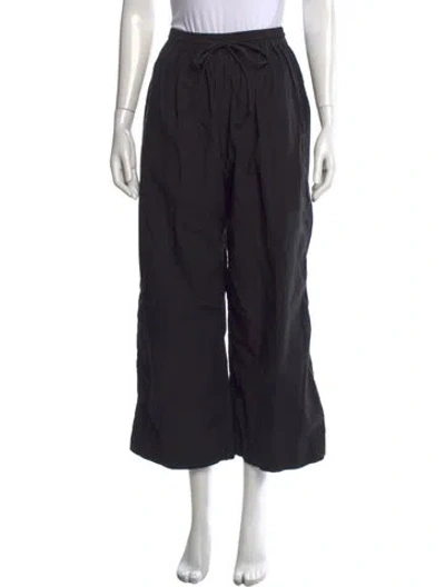 Pre-owned Matteau Linen Wide Leg Pants In Black