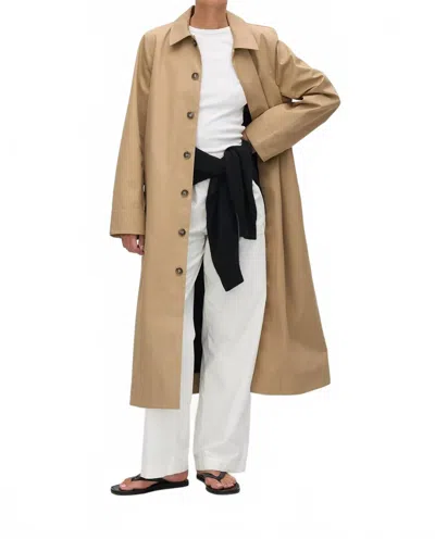 Matteau Long Macintosh Oversized Sweater In Sand In Brown