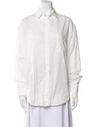 Pre-owned Matteau Long Sleeve Button-up Top In Neutral