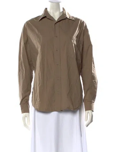 Pre-owned Matteau Long Sleeve Button-up Top In Neutral