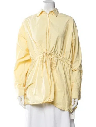 Pre-owned Matteau Long Sleeve Button-up Top In Yellow