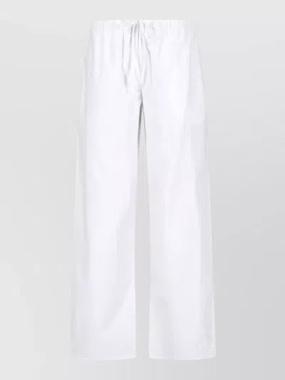 Matteau Lounge Pants Elastic Waist Wide Leg Pocket In White
