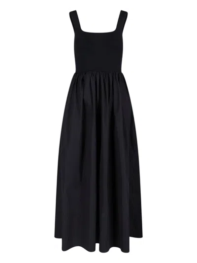 Matteau Midi Dress In Knit And Cotton In Black