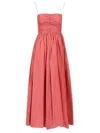 Matteau Gathered Organic Cotton And Silk-blend Midi Dress