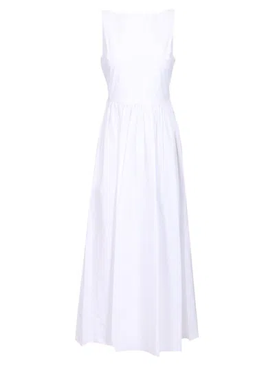 MATTEAU MIDI DRESS WITH OPEN BACK DRESSES WHITE