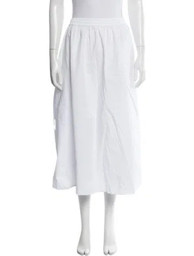 Pre-owned Matteau Midi Length Skirt In White