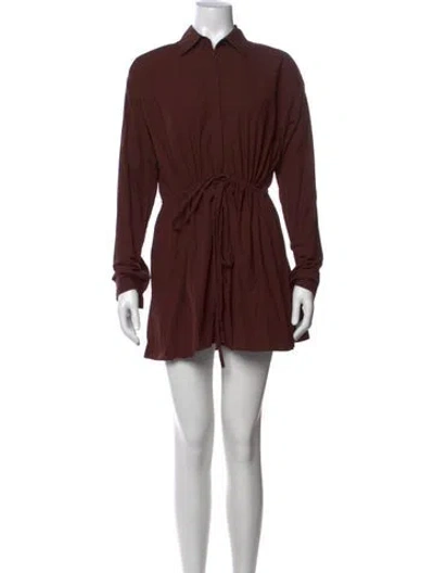 Pre-owned Matteau Mini Dress In Burgundy