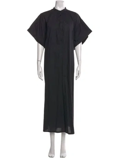Pre-owned Matteau Mock Neck Long Dress In Black