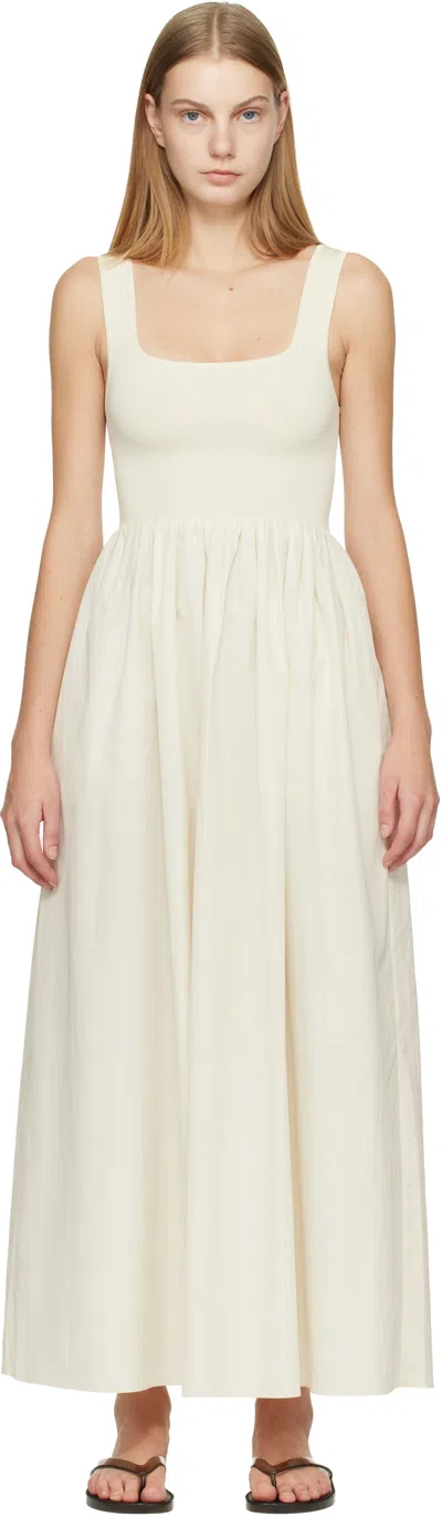 Matteau Off-white Knit & Cotton Maxi Dress In Sand
