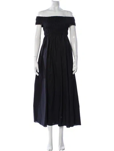 Pre-owned Matteau Off-the-shoulder Long Dress In Black