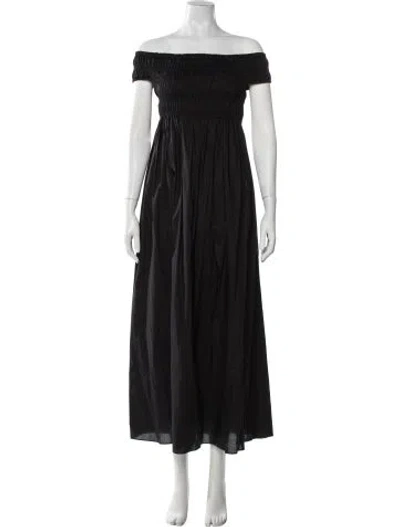 Pre-owned Matteau Off-the-shoulder Long Dress In Black