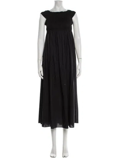 Pre-owned Matteau Off-the-shoulder Long Dress In Blue