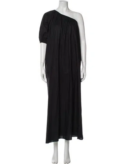 Pre-owned Matteau One-shoulder Long Dress In Black