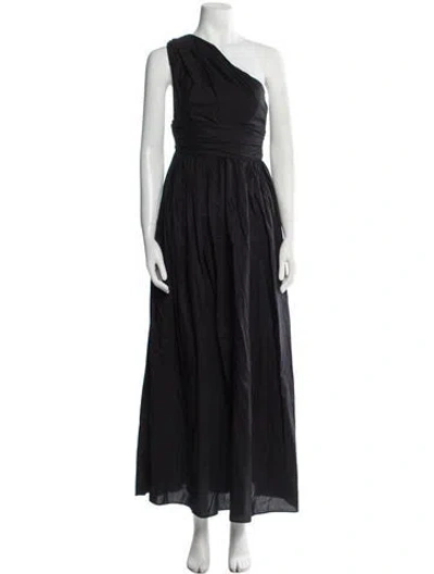 Pre-owned Matteau One-shoulder Long Dress In Black