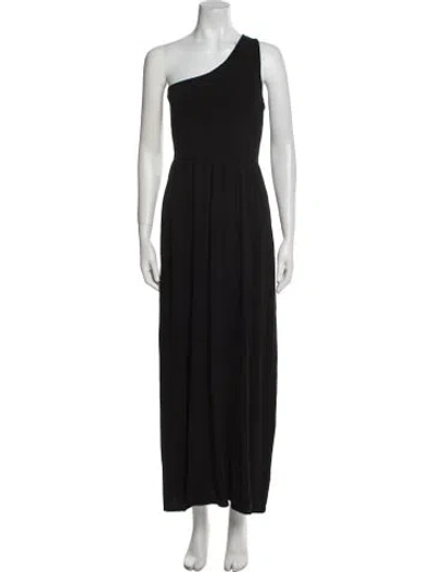 Pre-owned Matteau One-shoulder Long Dress In Black