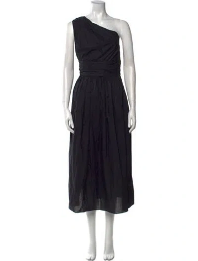 Pre-owned Matteau One-shoulder Long Dress In Black