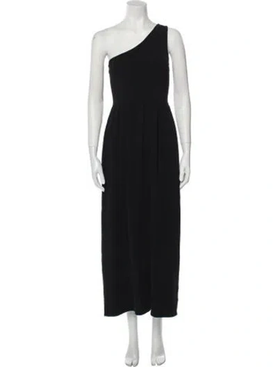 Pre-owned Matteau One-shoulder Long Dress In Black