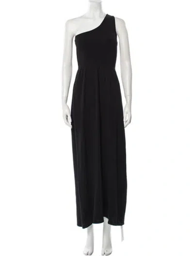 Pre-owned Matteau One-shoulder Long Dress In Black