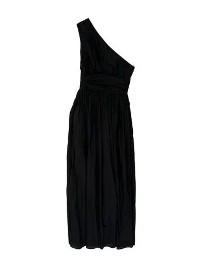 Pre-owned Matteau One-shoulder Long Dress In Black