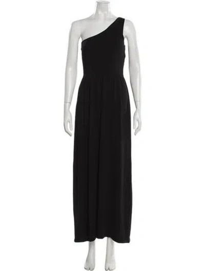 Pre-owned Matteau One-shoulder Long Dress In Black