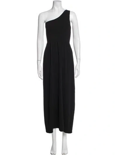 Pre-owned Matteau One-shoulder Long Dress In Black