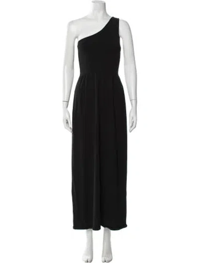 Pre-owned Matteau One-shoulder Long Dress In Black