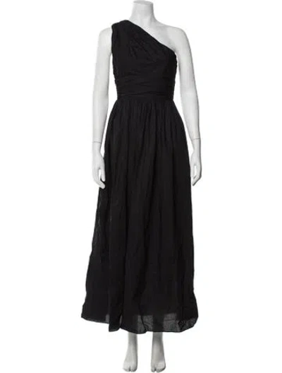 Pre-owned Matteau One-shoulder Long Dress In Black