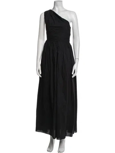 Pre-owned Matteau One-shoulder Long Dress In Black