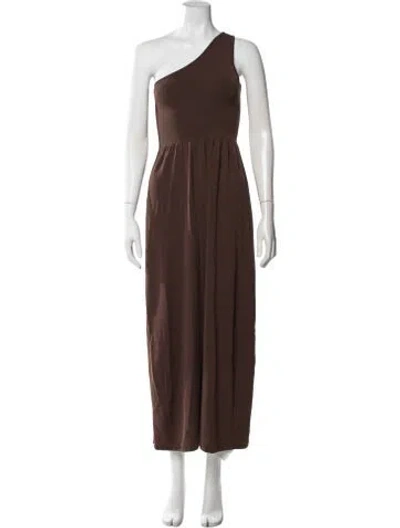 Pre-owned Matteau One-shoulder Long Dress In Brown