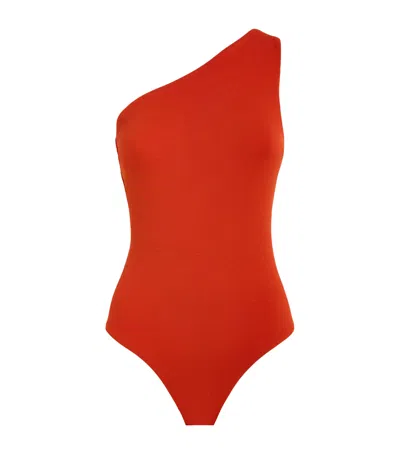 Matteau One-shoulder Maillot Swimsuit In Red