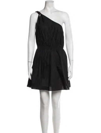 Pre-owned Matteau One-shoulder Mini Dress In Black