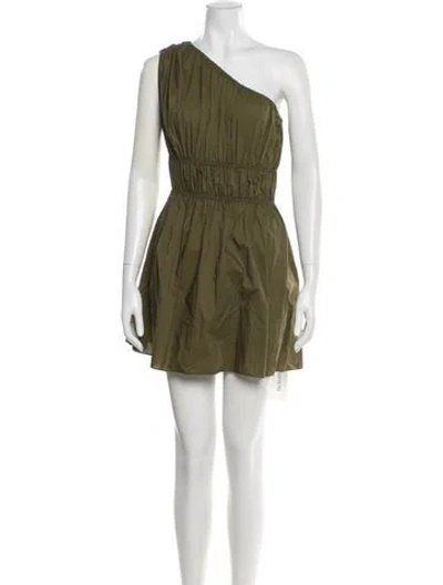 Pre-owned Matteau One-shoulder Mini Dress In Green