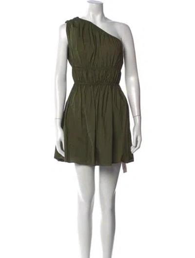 Pre-owned Matteau One-shoulder Mini Dress In Green