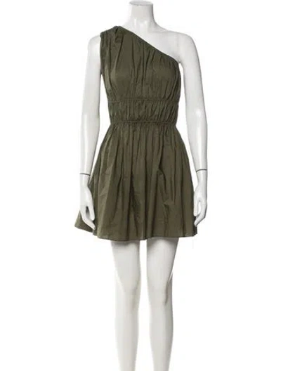 Pre-owned Matteau One-shoulder Mini Dress In Green