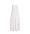 Matteau Gathered Organic Cotton-poplin Midi Dress In White