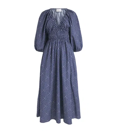Matteau Organic Cotton Paisley Maxi Dress In Blue