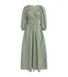 Matteau Organic Cotton Printed Midi Dress In Green
