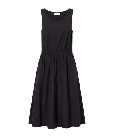 Matteau Organic Cotton-poplin Midi Dress In Black