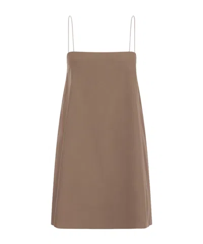 Matteau Organic Cotton-poplin Mini Dress In Brown