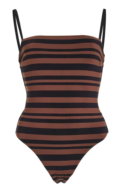 Matteau Petite Square One-piece Swimsuit In Brown