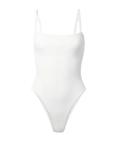 Matteau Petite Square Recycled-seersucker Swimsuit In White
